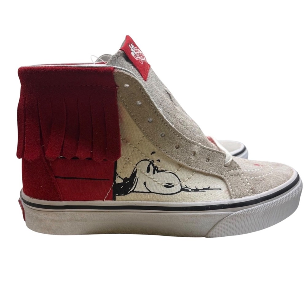 Vans x Peanuts Snoopy Sk8-Hi Moc Red Fringe‎ Sneakers Women 5.5 Men 4 721356 - Picture 4 of 11